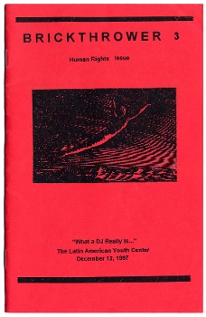 Brickthrower zine, red with black ink